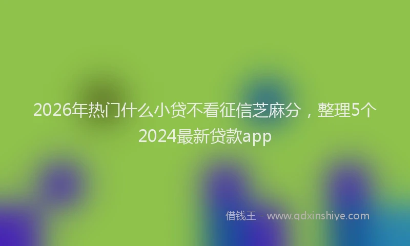 2026年热门什么小贷不看征信芝麻分，整理5个2024最新贷款app