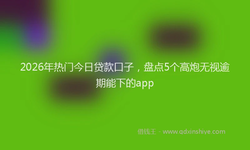 2026年热门今日贷款口子，盘点5个高炮无视逾期能下的app