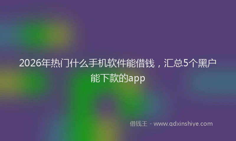 2026年热门什么手机软件能借钱，汇总5个黑户能下款的app