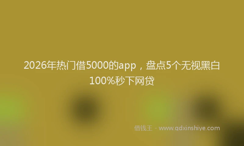 2026年热门借5000的app，盘点5个无视黑白100%秒下网贷