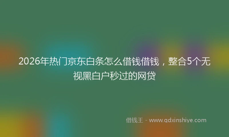 2026年热门京东白条怎么借钱借钱，整合5个无视黑白户秒过的网贷