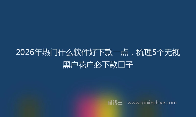 2026年热门什么软件好下款一点，梳理5个无视黑户花户必下款口子