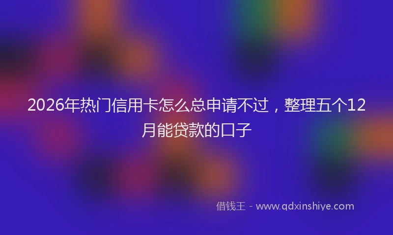 2026年热门信用卡怎么总申请不过，整理五个12月能贷款的口子