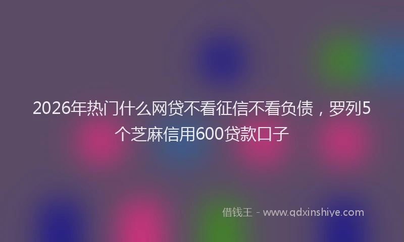2026年热门什么网贷不看征信不看负债，罗列5个芝麻信用600贷款口子