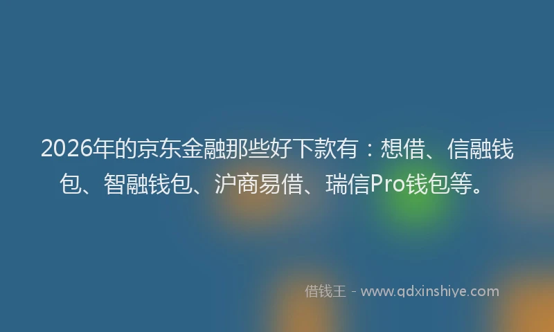 2026年的京东金融那些好下款有：想借、信融钱包、智融钱包、沪商易借、瑞信Pro钱包等。