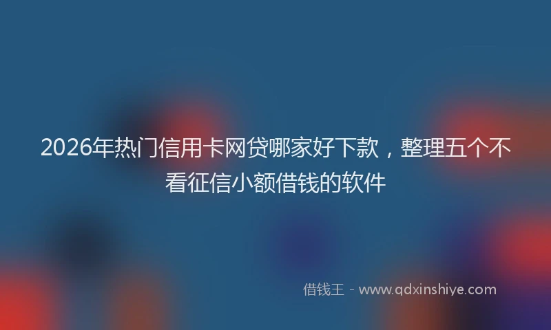 2026年热门信用卡网贷哪家好下款，整理五个不看征信小额借钱的软件