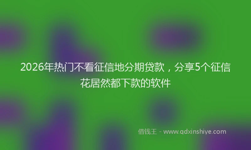2026年热门不看征信地分期贷款，分享5个征信花居然都下款的软件