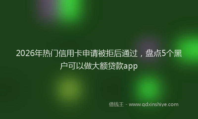 2026年热门信用卡申请被拒后通过，盘点5个黑户可以做大额贷款app