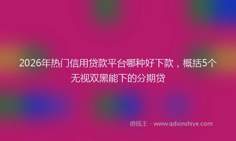 2026年热门信用贷款平台哪种好下款，概括5个无视双黑能下的分期贷