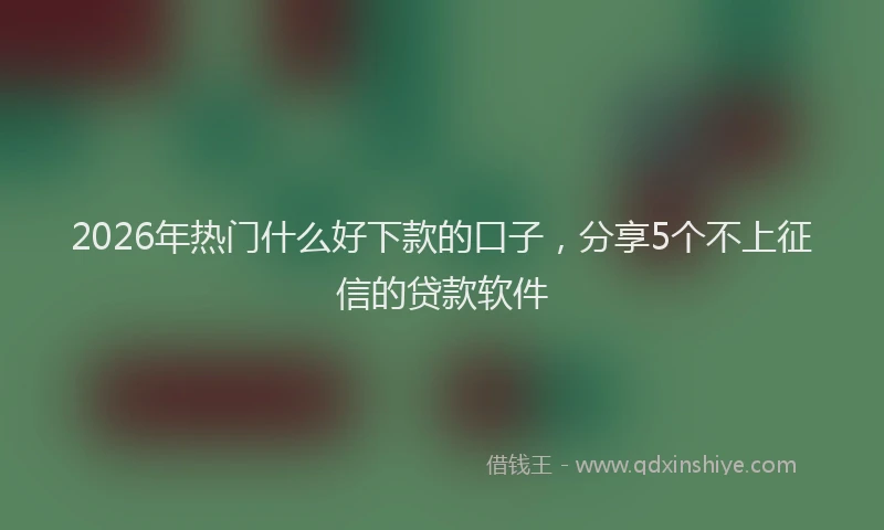 2026年热门什么好下款的口子，分享5个不上征信的贷款软件