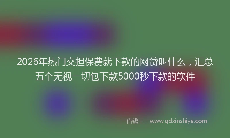 2026年热门交担保费就下款的网贷叫什么，汇总五个无视一切包下款5000秒下款的软件