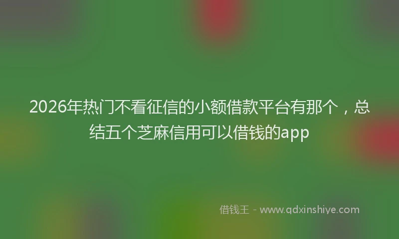 2026年热门不看征信的小额借款平台有那个，总结五个芝麻信用可以借钱的app