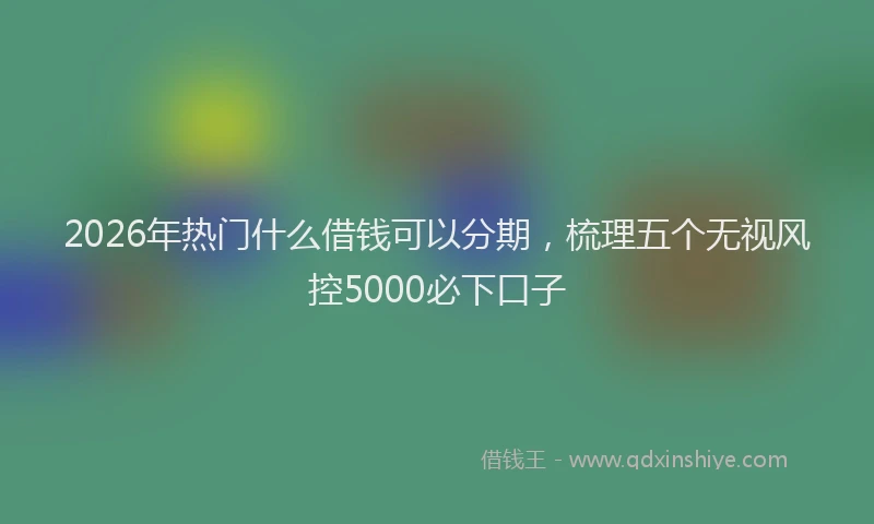 2026年热门什么借钱可以分期，梳理五个无视风控5000必下口子