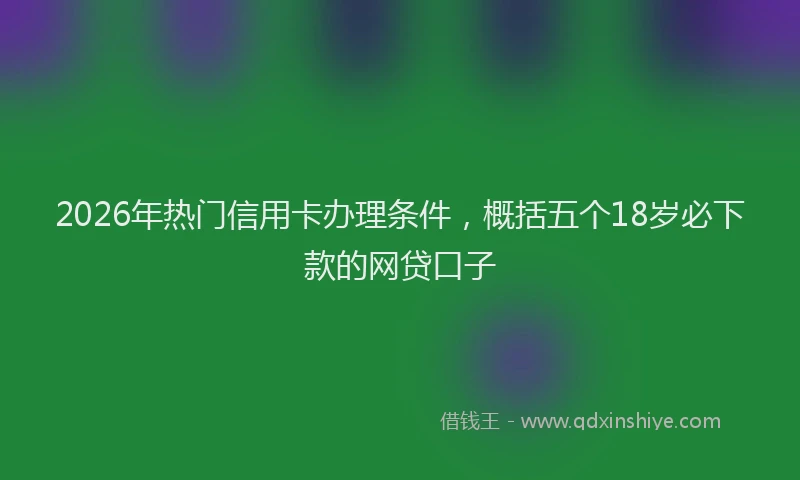 2026年热门信用卡办理条件，概括五个18岁必下款的网贷口子