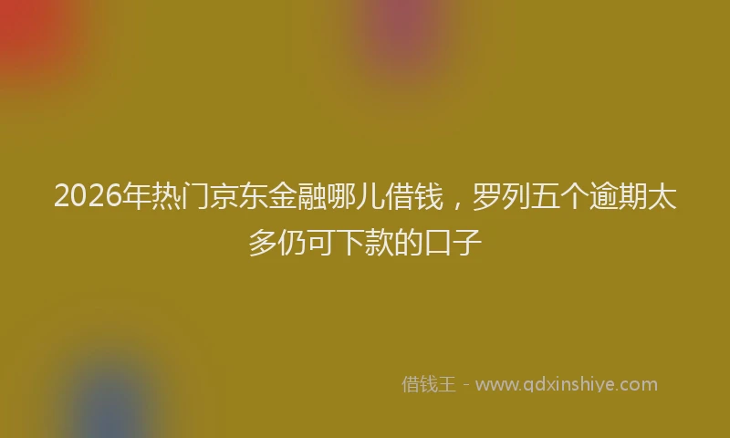 2026年热门京东金融哪儿借钱，罗列五个逾期太多仍可下款的口子