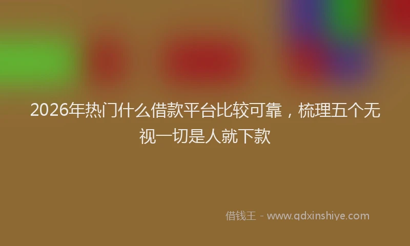2026年热门什么借款平台比较可靠，梳理五个无视一切是人就下款