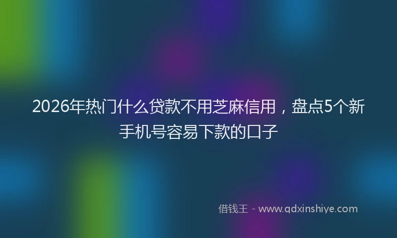 2026年热门什么贷款不用芝麻信用，盘点5个新手机号容易下款的口子