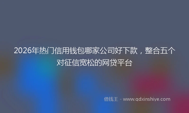 2026年热门信用钱包哪家公司好下款，整合五个对征信宽松的网贷平台