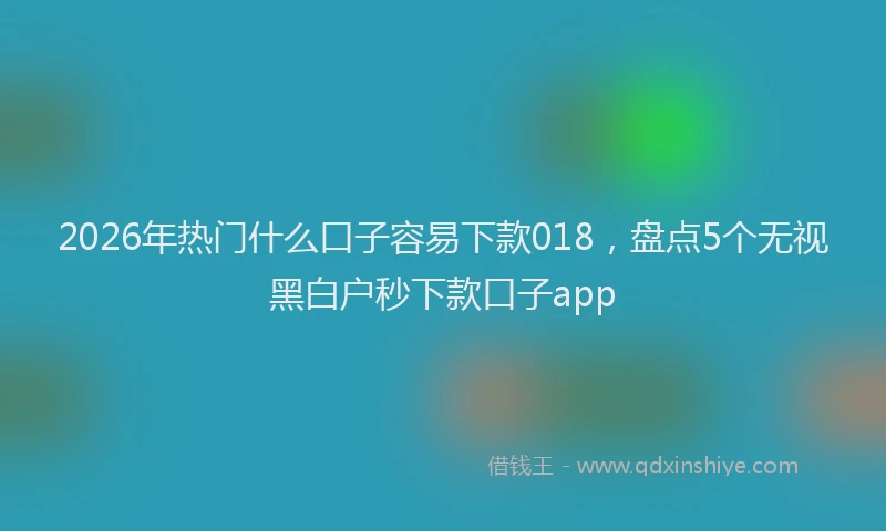2026年热门什么口子容易下款018，盘点5个无视黑白户秒下款口子app