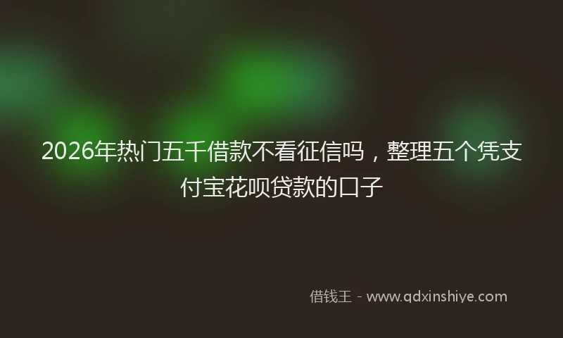 2026年热门五千借款不看征信吗，整理五个凭支付宝花呗贷款的口子