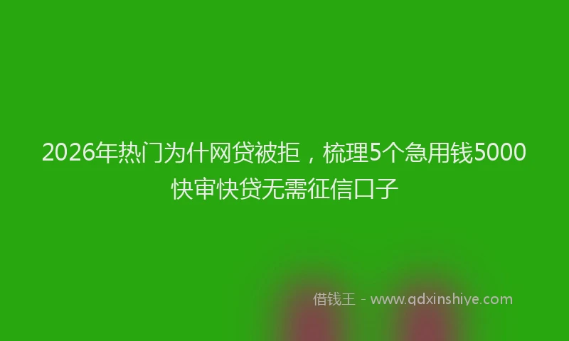 2026年热门为什网贷被拒，梳理5个急用钱5000快审快贷无需征信口子