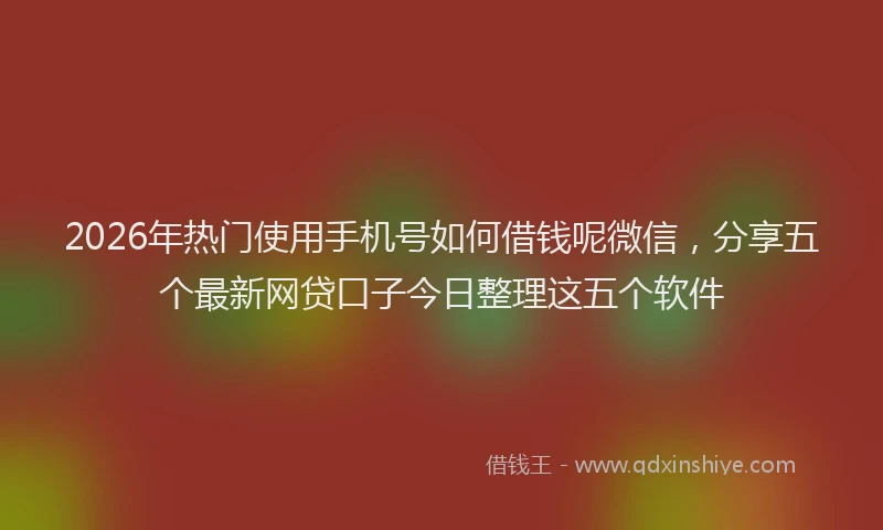 2026年热门使用手机号如何借钱呢微信，分享五个最新网贷口子今日整理这五个软件