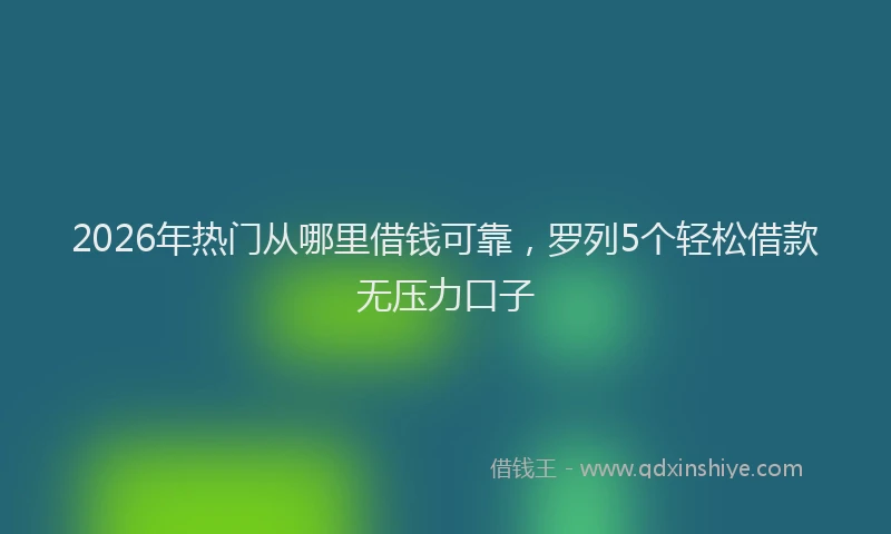 2026年热门从哪里借钱可靠，罗列5个轻松借款无压力口子