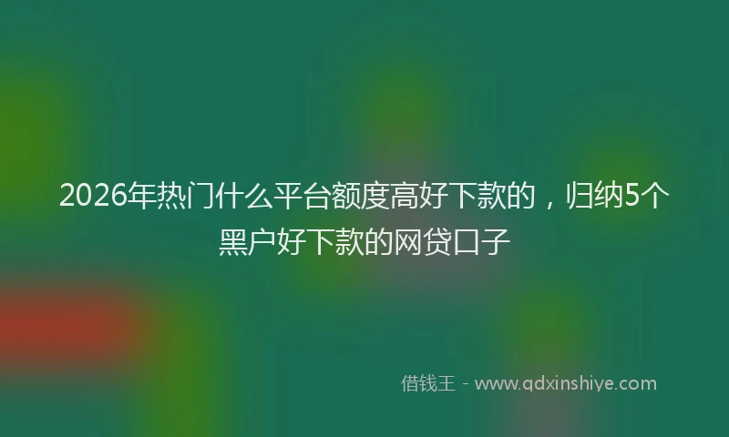 2026年热门什么平台额度高好下款的，归纳5个黑户好下款的网贷口子