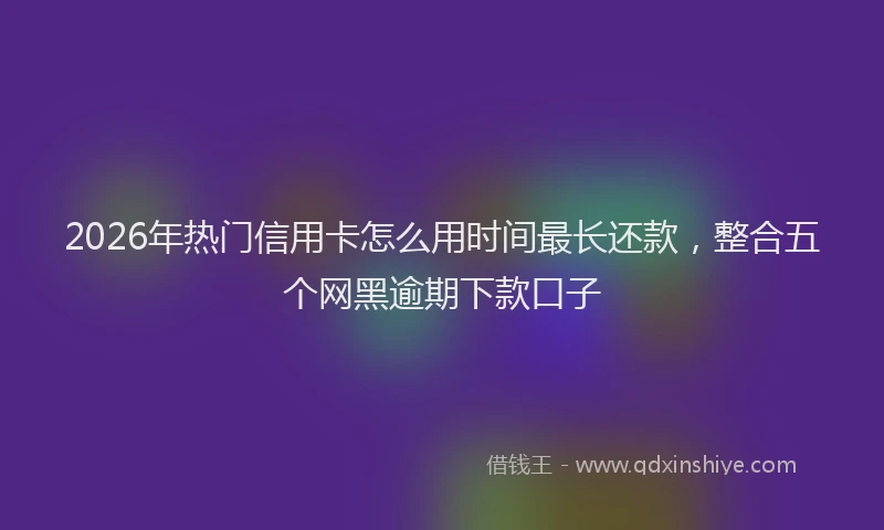 2026年热门信用卡怎么用时间最长还款，整合五个网黑逾期下款口子