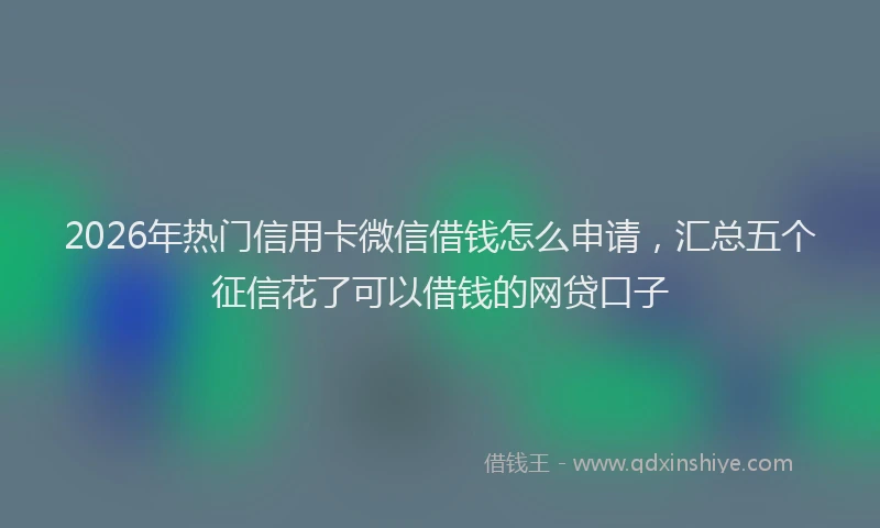 2026年热门信用卡微信借钱怎么申请，汇总五个征信花了可以借钱的网贷口子