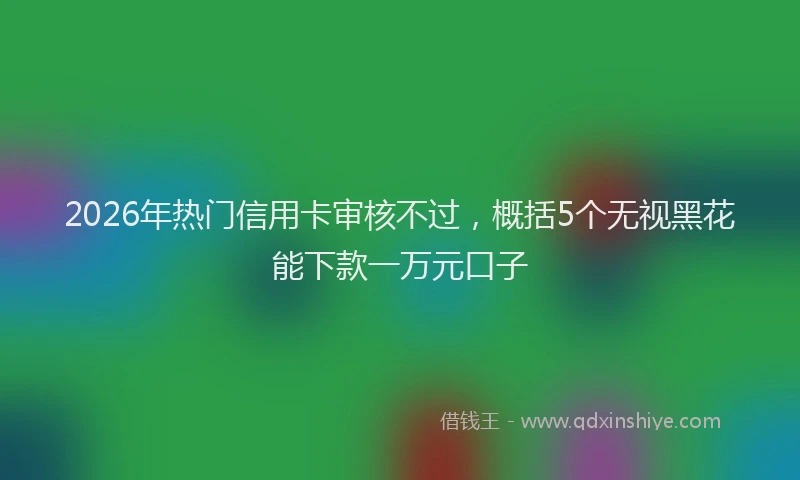 2026年热门信用卡审核不过，概括5个无视黑花能下款一万元口子