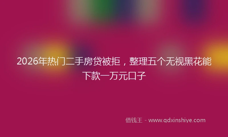 2026年热门二手房贷被拒，整理五个无视黑花能下款一万元口子