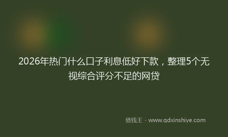 2026年热门什么口子利息低好下款，整理5个无视综合评分不足的网贷