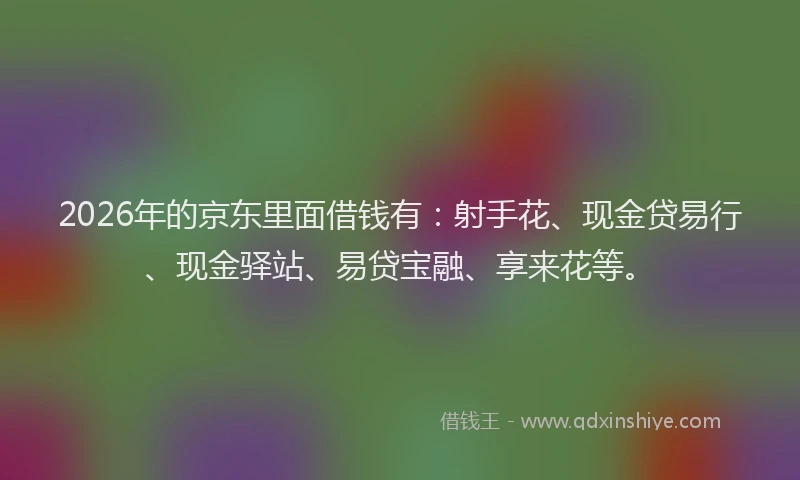 2026年的京东里面借钱有：射手花、现金贷易行、现金驿站、易贷宝融、享来花等。