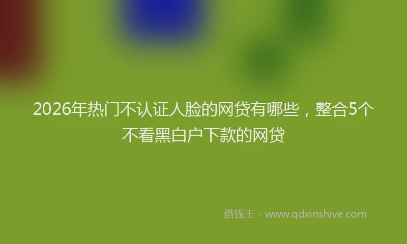 2026年热门不认证人脸的网贷有哪些，整合5个不看黑白户下款的网贷