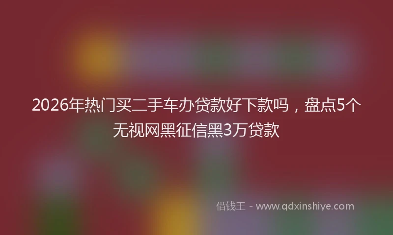 2026年热门买二手车办贷款好下款吗，盘点5个无视网黑征信黑3万贷款