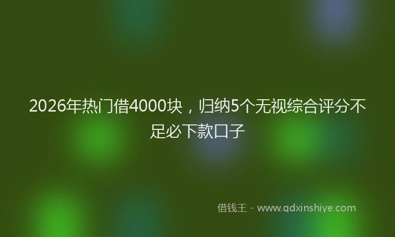 2026年热门借4000块，归纳5个无视综合评分不足必下款口子