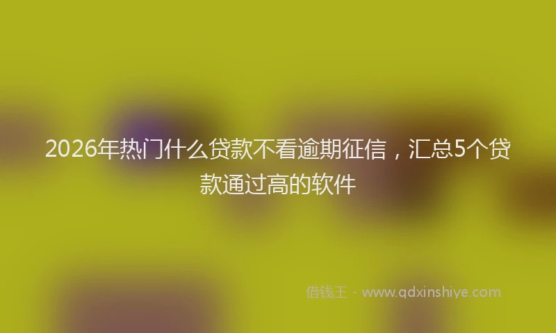 2026年热门什么贷款不看逾期征信，汇总5个贷款通过高的软件