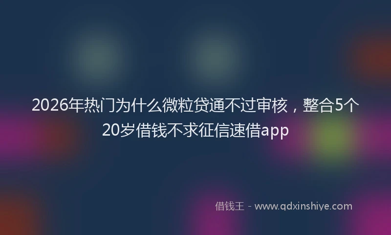 2026年热门为什么微粒贷通不过审核，整合5个20岁借钱不求征信速借app