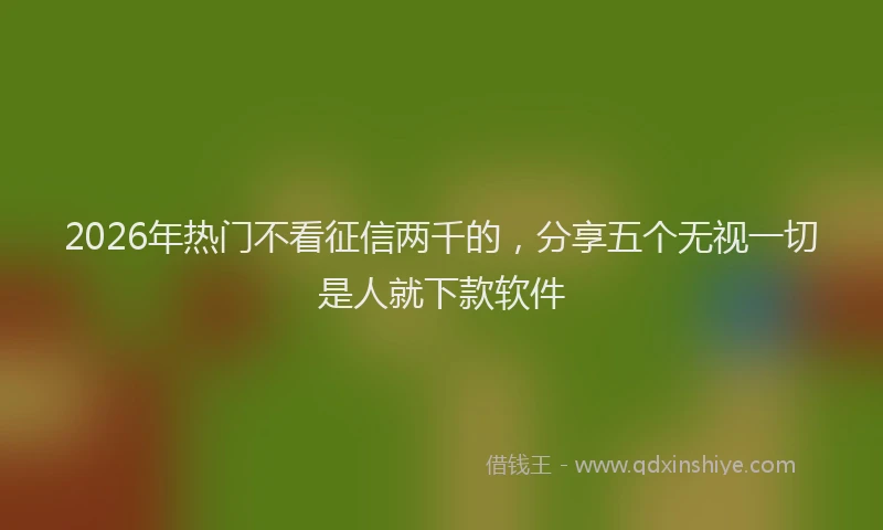 2026年热门不看征信两千的，分享五个无视一切是人就下款软件