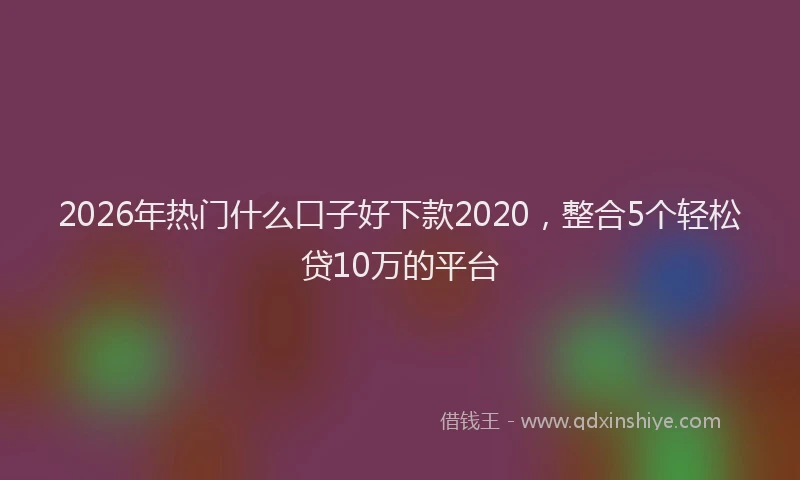 2026年热门什么口子好下款2020，整合5个轻松贷10万的平台