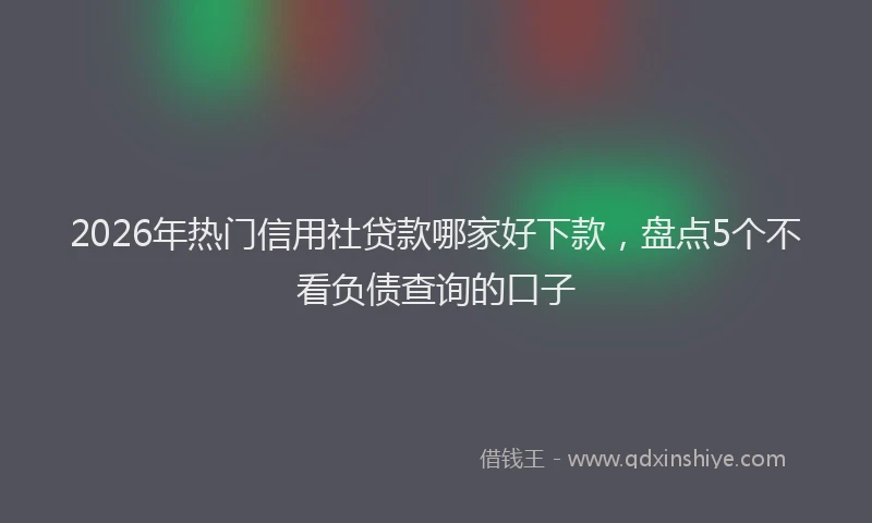 2026年热门信用社贷款哪家好下款，盘点5个不看负债查询的口子