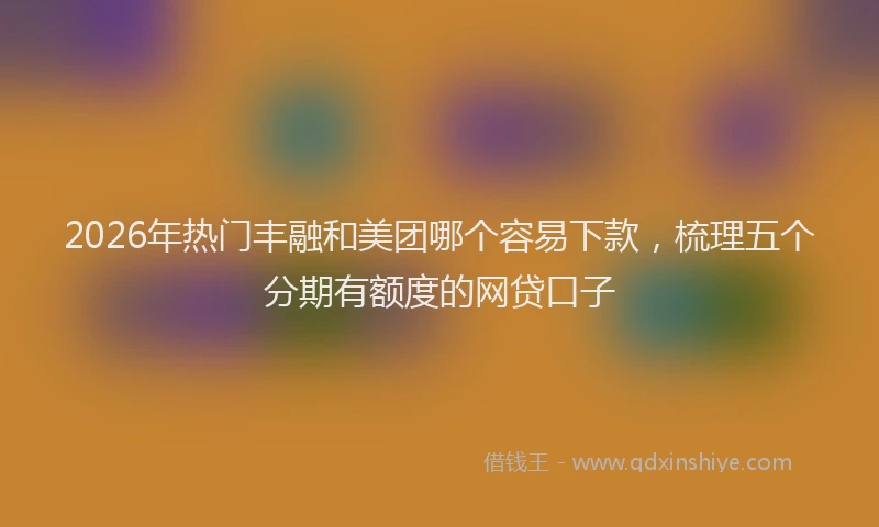 2026年热门丰融和美团哪个容易下款，梳理五个分期有额度的网贷口子