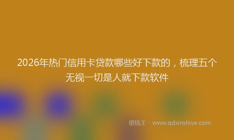 2026年热门信用卡贷款哪些好下款的，梳理五个无视一切是人就下款软件