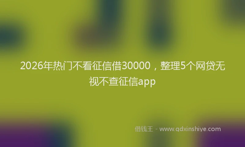 2026年热门不看征信借30000，整理5个网贷无视不查征信app