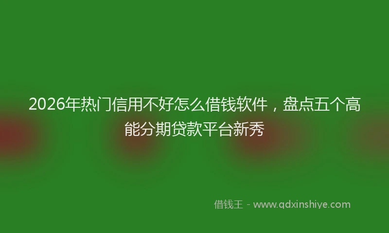 2026年热门信用不好怎么借钱软件，盘点五个高能分期贷款平台新秀