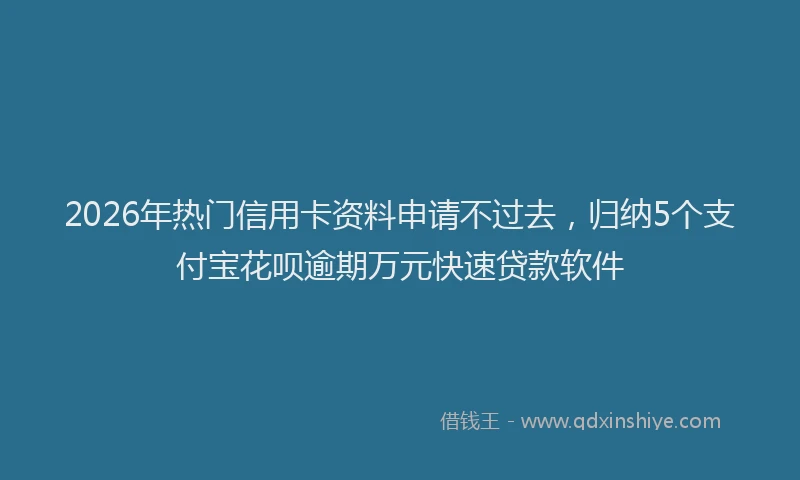 2026年热门信用卡资料申请不过去，归纳5个支付宝花呗逾期万元快速贷款软件