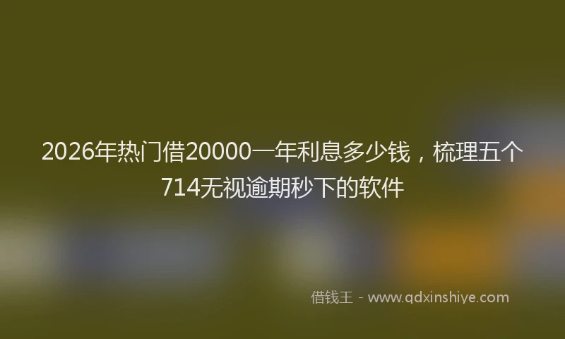 2026年热门借20000一年利息多少钱，梳理五个714无视逾期秒下的软件