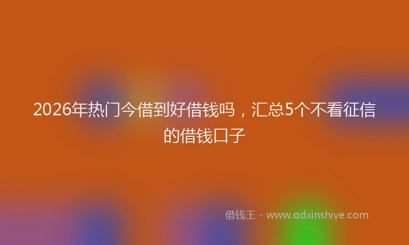 2026年热门今借到好借钱吗，汇总5个不看征信的借钱口子