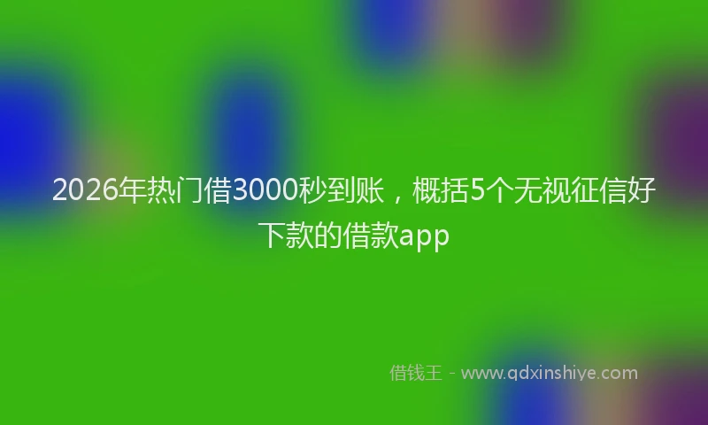 2026年热门借3000秒到账，概括5个无视征信好下款的借款app